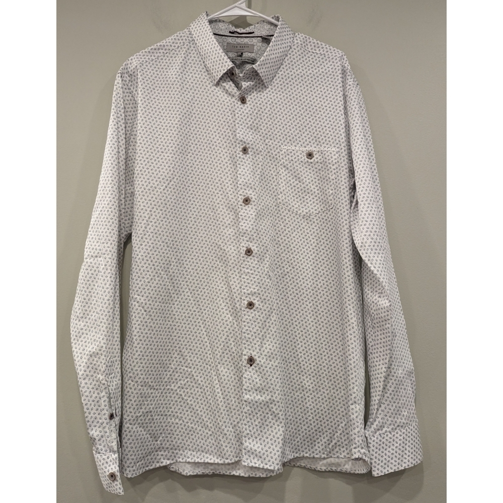 Ted Baker London Long Sleeve Button Down Shirt Size 7 3XL